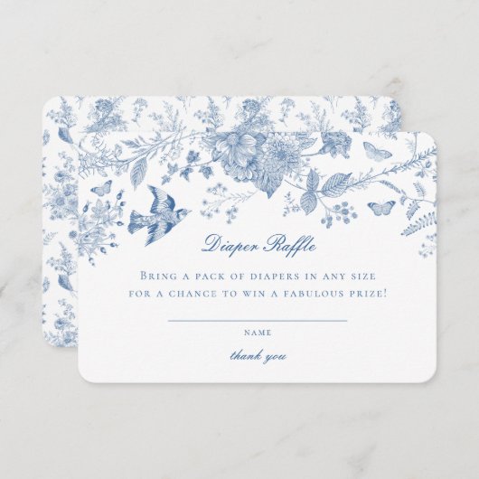 Einladung zur Einladung von Blue Toile De Jouy Dia (Vorne/Hinten)