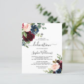 Einladung zur Einladung von Burgund und Marine (Stehend Vorderseite)