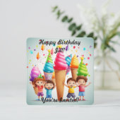 Einladung zur Einladung von personalisiertem Eiscr (Stehend Vorderseite)