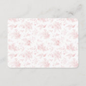 Einladung zur Einladung von Pink Toile De Jouy Dia (Rückseite)