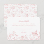 Einladung zur Einladung von Pink Toile De Jouy Dia (Vorne/Hinten)