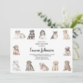 Einladung zur Einladung von Puppy Dog Baby Dusche (Stehend Vorderseite)