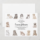 Einladung zur Einladung von Puppy Dog Baby Dusche (Vorne/Hinten)