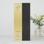 Einladung zur Einladung von Schwarzleder-Monogram- (Stehend Vorderseite)