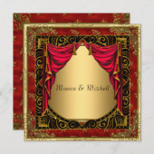 Einladung zur Einladung von Wedding Gold Black Red (Vorne/Hinten)