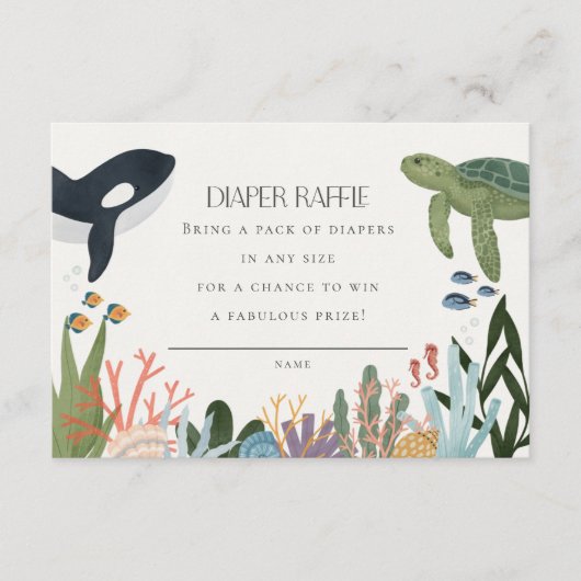 Einladung zur Einladung von Windeln im Meer (Vorderseite)