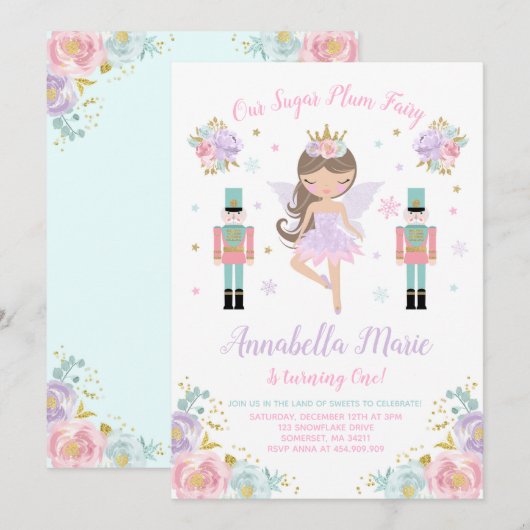 Einladung zur Einladung von Zuckerplättchen (Vorne/Hinten)