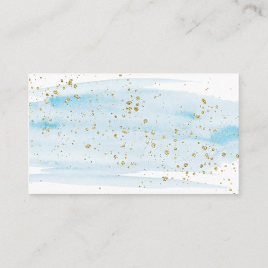 Einladung zur Einlage in Wasserfarbenblau-Windeln (Rückseite)