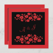 Einladung zur Einnahme von Monogramm aus schwarzem (Vorne/Hinten)