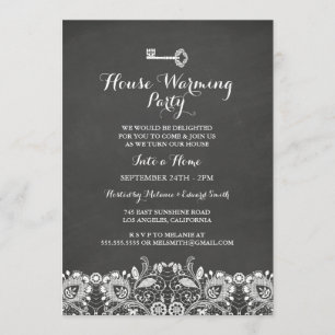 Einladung zur Einweihungsparty im Vintage-Stil mit