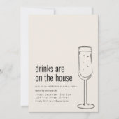 Einladung zur Einweihungsparty mit Champagner (Vorderseite)