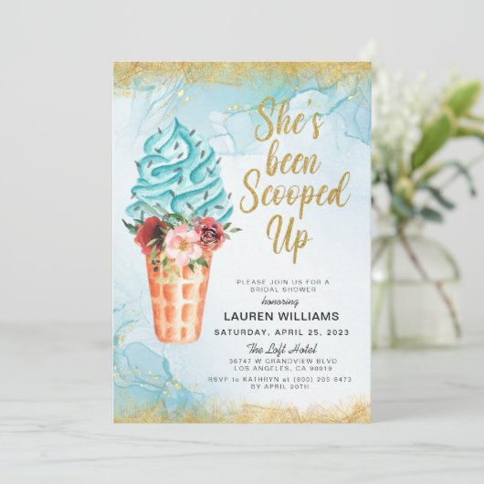 Einladung zur Eiscreme-Brautdusche (Stehend Vorderseite)