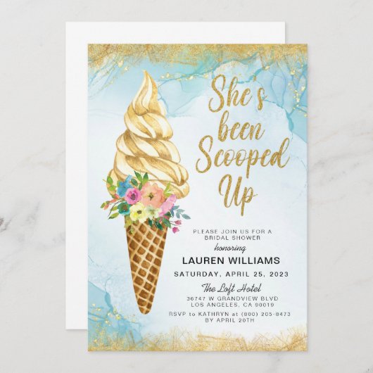 Einladung zur Eiscreme-Brautdusche (Vorne/Hinten)