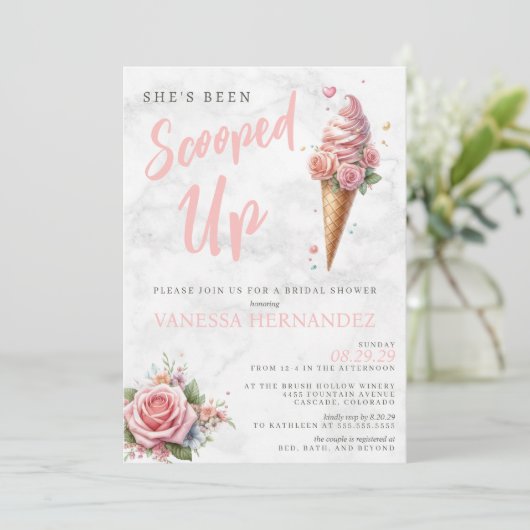 Einladung zur Eiscreme-Brautdusche (Stehend Vorderseite)