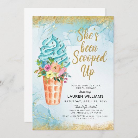 Einladung zur Eiscreme-Brautdusche (Vorne/Hinten)