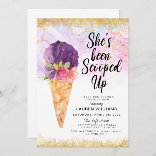 Einladung zur Eiscreme-Brautdusche (Vorne/Hinten)