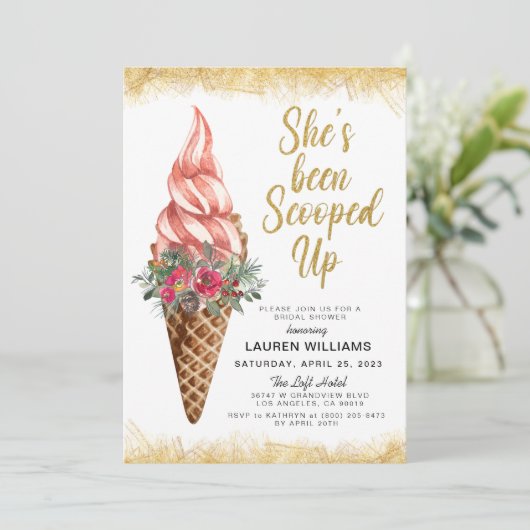 Einladung zur Eiscreme-Brautdusche (Stehend Vorderseite)