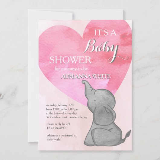 Einladung zur Elefanten-Liebe (Vorderseite)