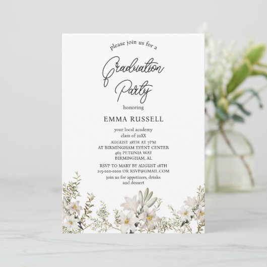 Einladung zur Elegance Graduation Party (Stehend Vorderseite)