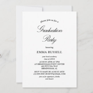 Einladung zur Elegance Script Graduation Party