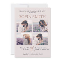 Einladung zur Elegant Boho Bow Graduation Party