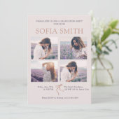 Einladung zur Elegant Boho Bow Graduation Party (Stehend Vorderseite)