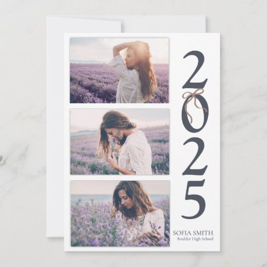 Einladung zur Elegant Bow Graduation Party (Rückseite)