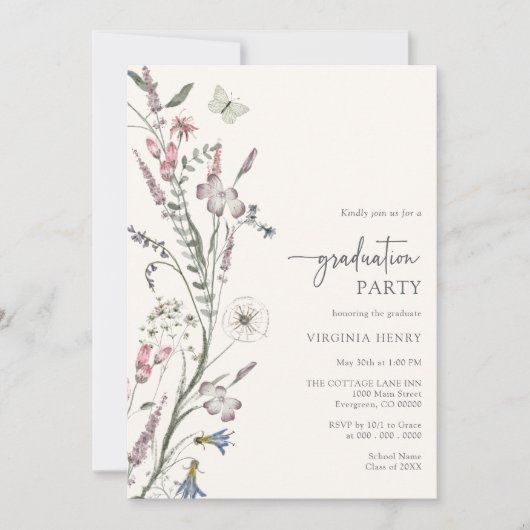 Einladung zur Elegant Graduation Party (Vorderseite)