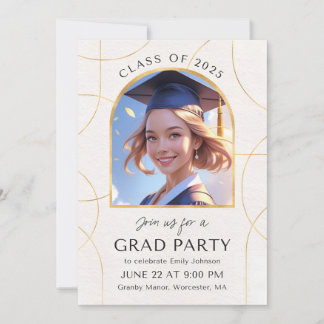 Einladung zur Elegant Graduation Party - Fotokarte