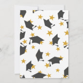 Einladung zur eleganten Black Gold Graduation Part (Rückseite)