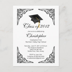 Einladung zur eleganten Black Grad Graduation Part