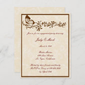 Einladung zur eleganten Butterfly Wedding-Engageme (Vorne/Hinten)