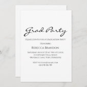 Einladung zur eleganten Calligrafy Graduation Part (Vorne/Hinten)