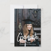 Einladung zur eleganten Chic Typografy Graduation  (Vorderseite)