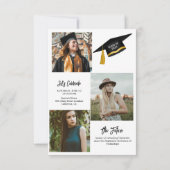 Einladung zur eleganten Chic Typografy Graduation  (Rückseite)