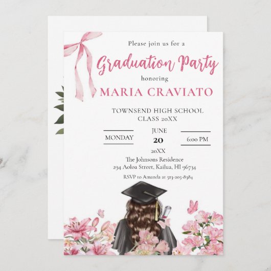 Einladung zur eleganten Florentiner Graduiertenpar (Vorne/Hinten)