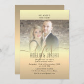 Einladung zur eleganten Gold Foto (Vorne/Hinten)