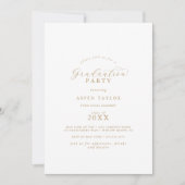 Einladung zur eleganten Gold Script Graduation Par (Vorderseite)
