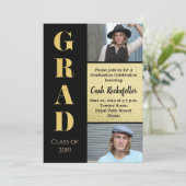 Einladung zur eleganten Graduiertenparty (Stehend Vorderseite)