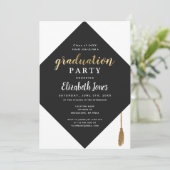 Einladung zur eleganten Minimal Cap Graduation Par (Stehend Vorderseite)