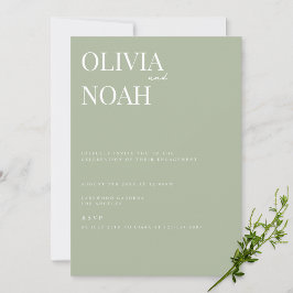 Einladung zur eleganten Sage Green Engagement