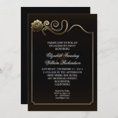 Einladung zur eleganten Verlobungsfeier (Vorne/Hinten)