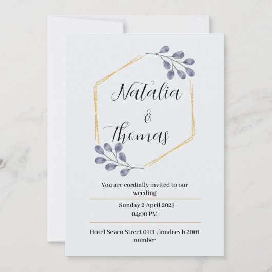 Einladung zur eleganten Wasserfarbenkarte (Vorderseite)