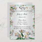 Einladung zur eleganten White Floral Engagement Pa (Vorne/Hinten)