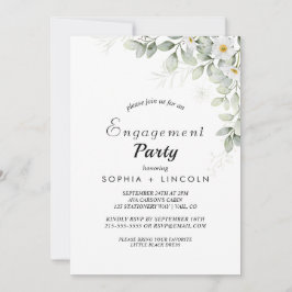 Einladung zur eleganten White Floral Engagement Pa