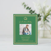 Einladung zur Emerald Green Foto Graduation Party (Stehend Vorderseite)