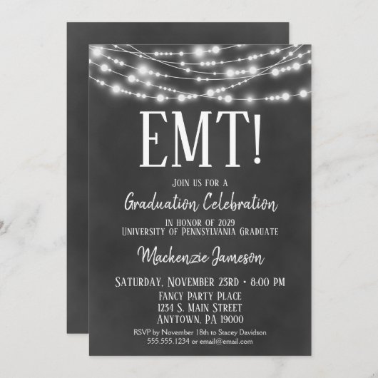 Einladung zur EMT-Graduierungspartei in der Tafel (Vorne/Hinten)