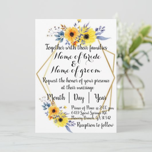 Einladung zur englischen Hochzeit (Stehend Vorderseite)