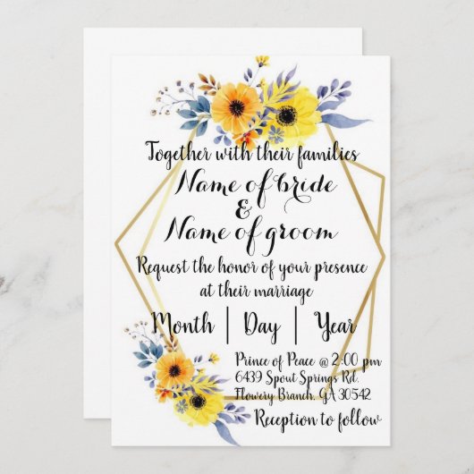 Einladung zur englischen Hochzeit (Vorne/Hinten)