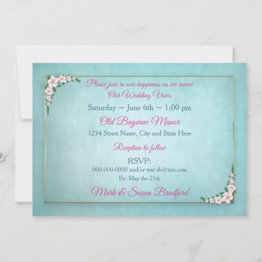 Einladung zur Erneuerung der Hochzeitsstimmung - A (Rückseite)